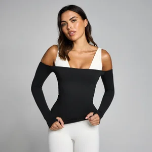 MP Women's Tempo Off The Shoulder LS Top - Black - Size S