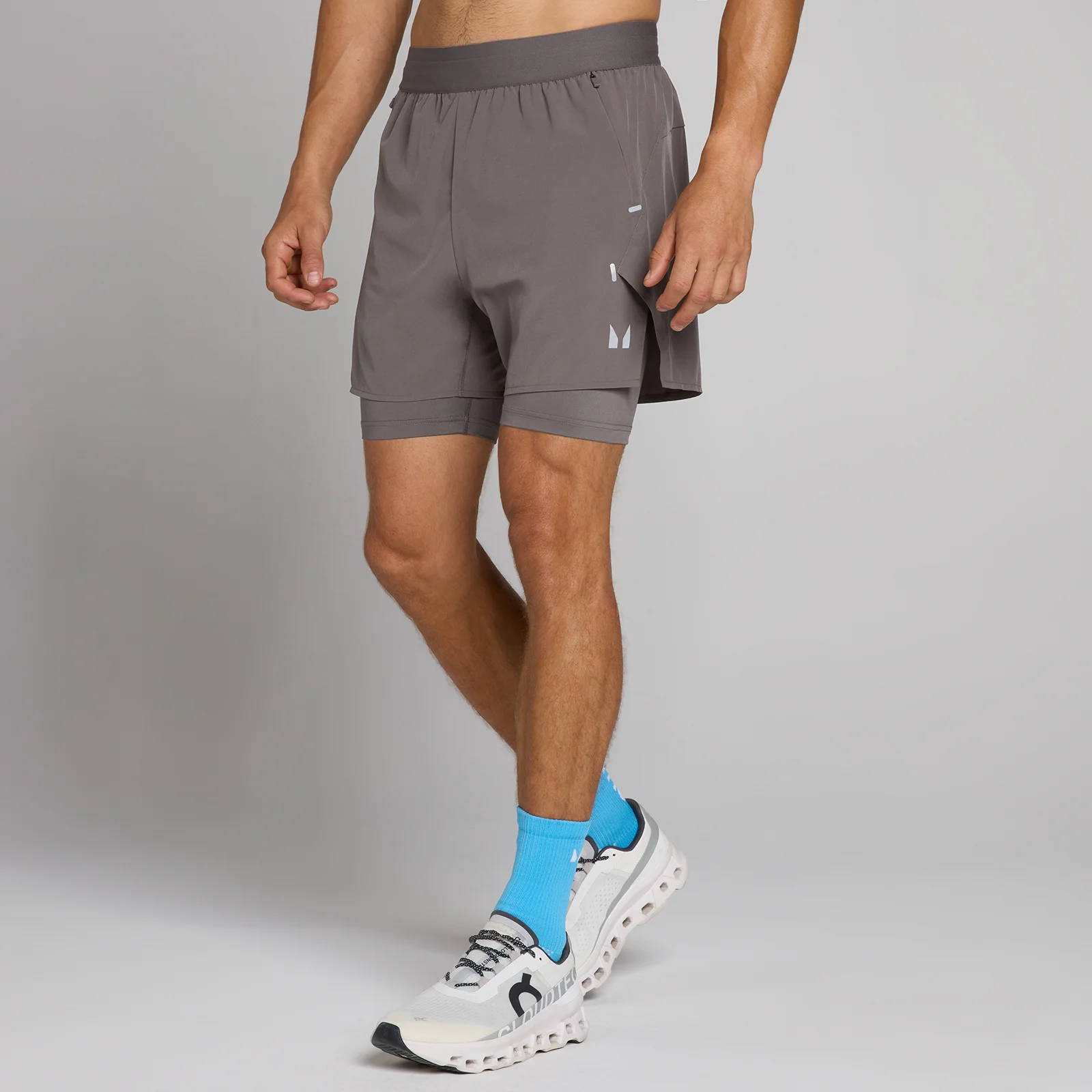 MP Men's Hybrid Lightweight 5" 2-in-1 Shorts - Ash Grey - XS Image 1