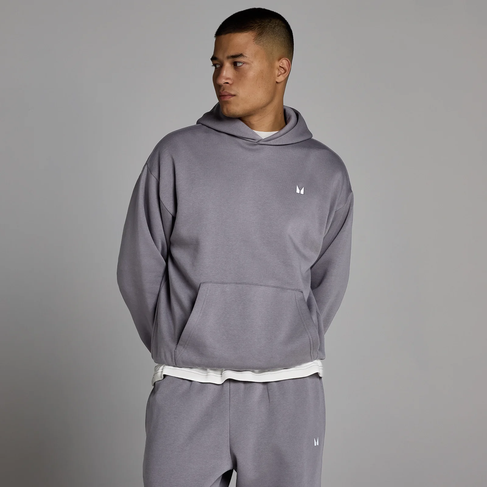 MP Men's Rest Day Oversized Hoodie - Dark Heather - M Image 1