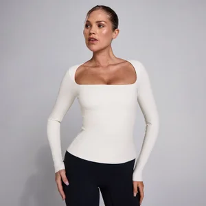 MP Women's SculptForm Square Neck Long Sleeve Top - Pearl - Size L