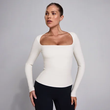 MP Women's SculptForm Square Neck Long Sleeve Top - Pearl