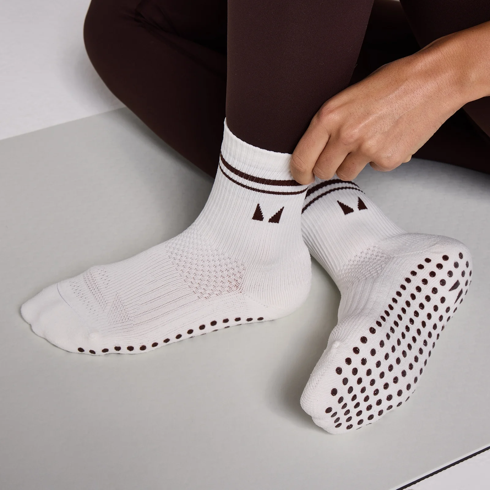 MP Pilates Socks (2 Pack) - Cocoa/Pearl - UK 2-5 Image 3