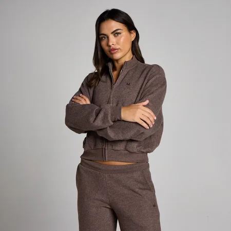 MP Women's Soft Touch Zip Through Bomber Jacket - Cocoa Marl