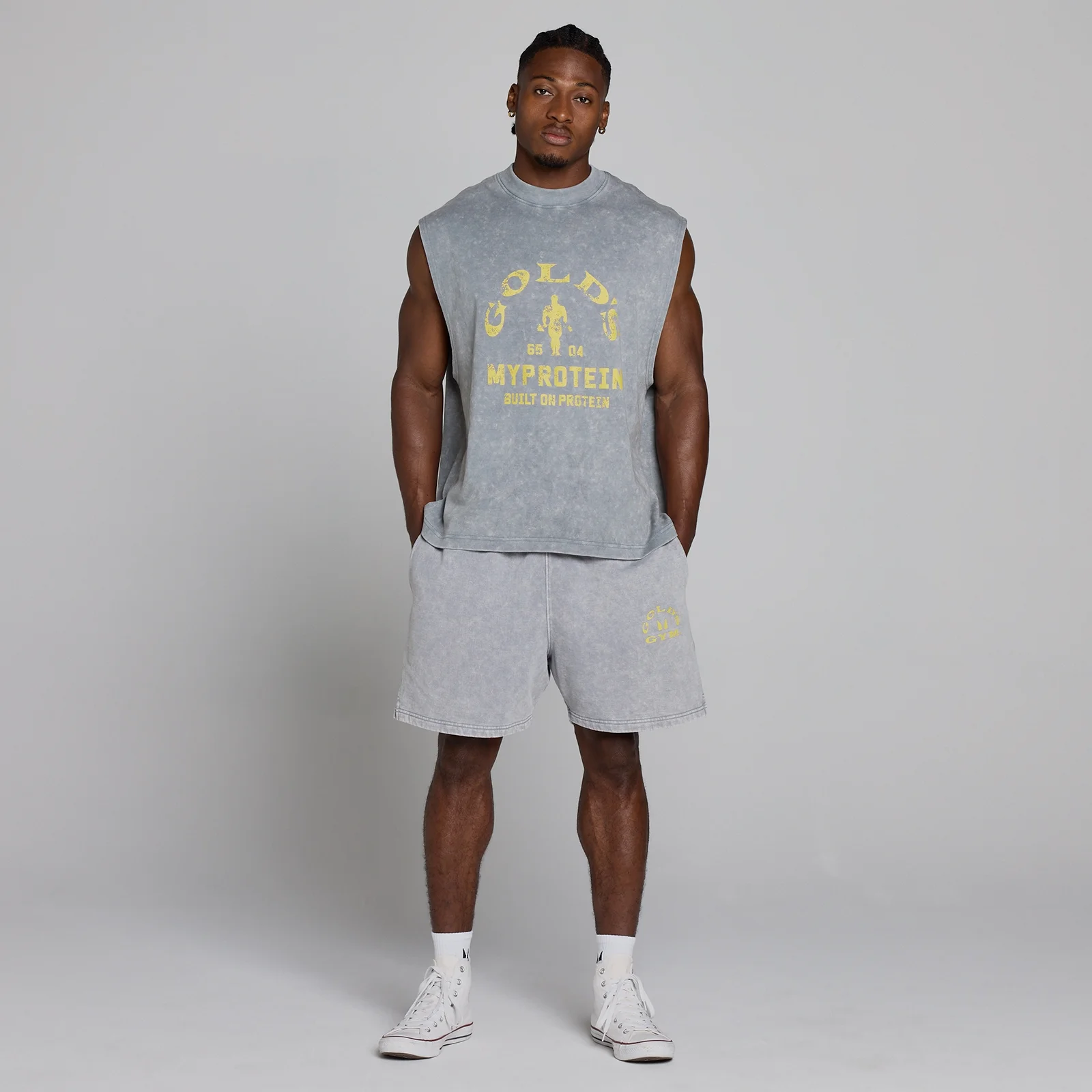 MP X Gold's Men's Washed Graphic Oversized Tank - Steel Blue - XL Image 5