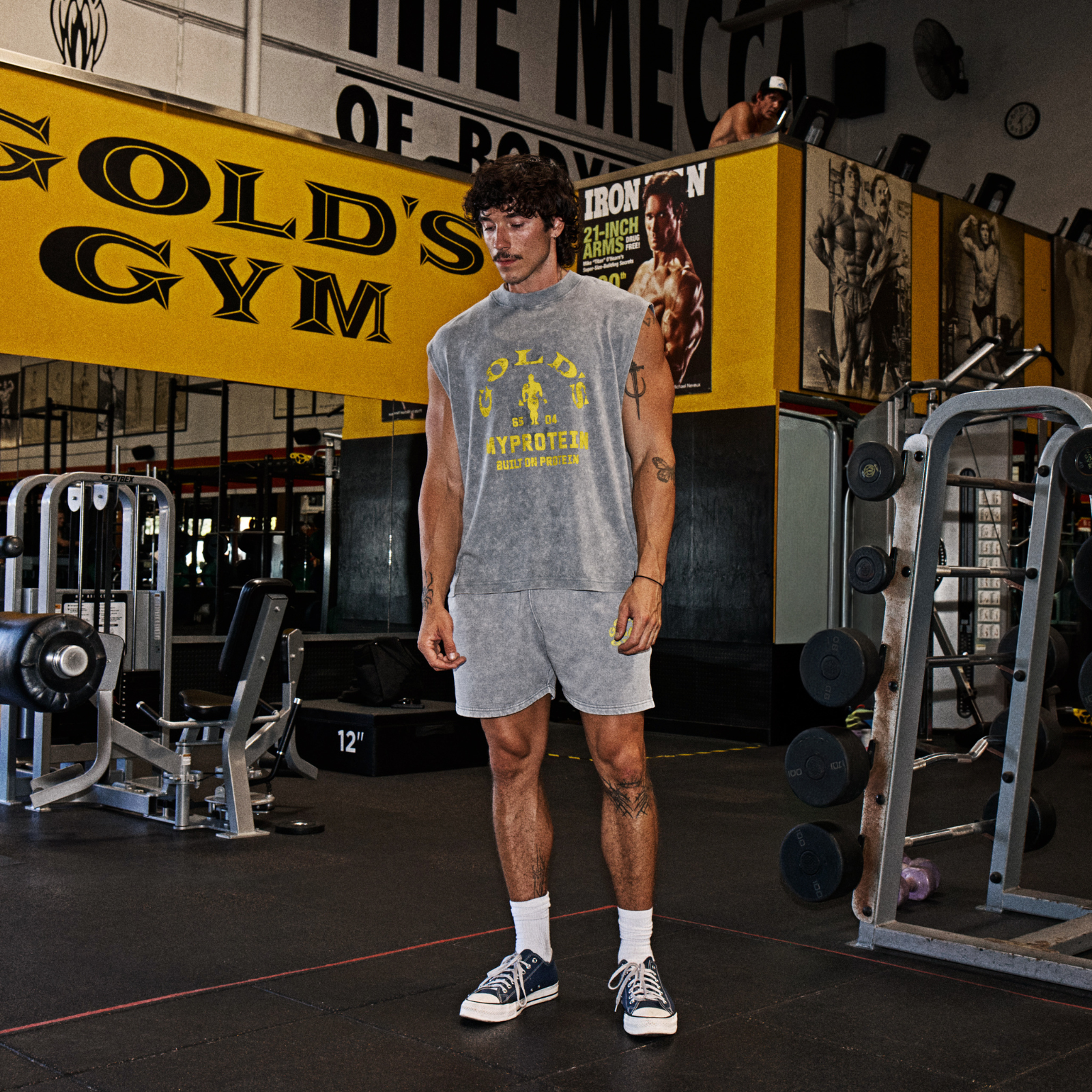 MP X Gold's Men's Washed Graphic Oversized Tank - Steel Blue - XL Image 2